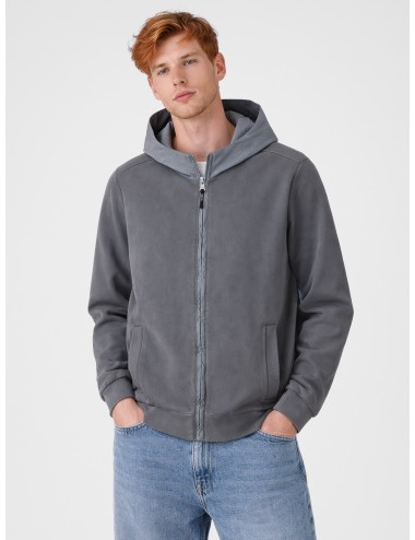 Ecoalf - Dylan Hybrid Man - 303 Asphalt - sudadera con capucha - hombre - algodón orgánico reciclado - MARFRANC