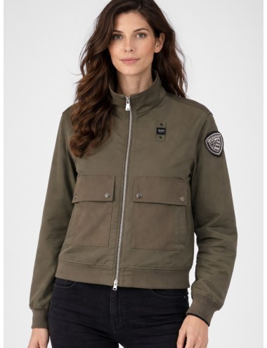 Blauer - Carney - 601 Green - Chaqueta técnica mujer sin capucha doble bolsillo cremallera - MARFRANC