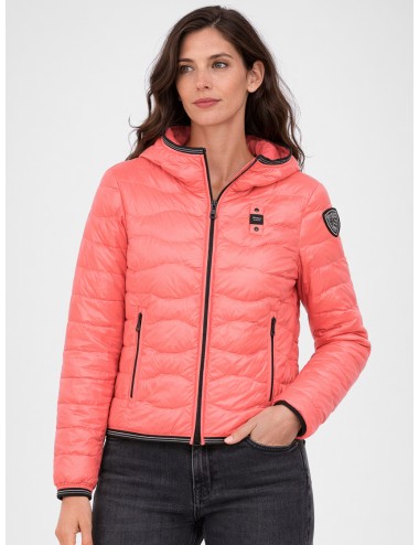 Blauer - 26SBLDC03169-007455 - Pink - Chaqueta acolchada con capucha mujer - Nailon quilted con plumón - MARFRANC