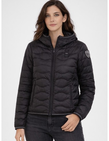 Blauer - 26SBLDC03169-007455 - Nero - Chaqueta piumino con capucha - Mujer - Nailon acolchado ondas - MARFRANC