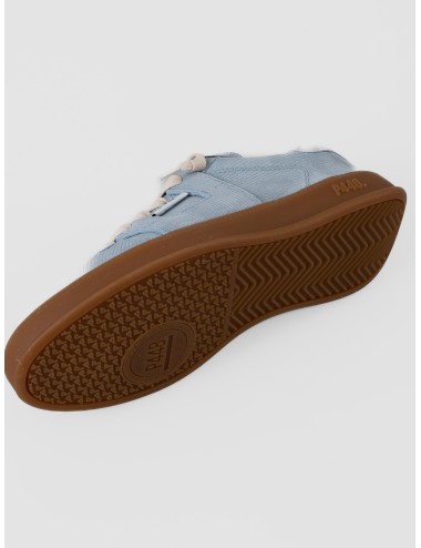 Sneaker azul claro P448 Monza Mille en ante texturizado con cordones crema y suela caramelo