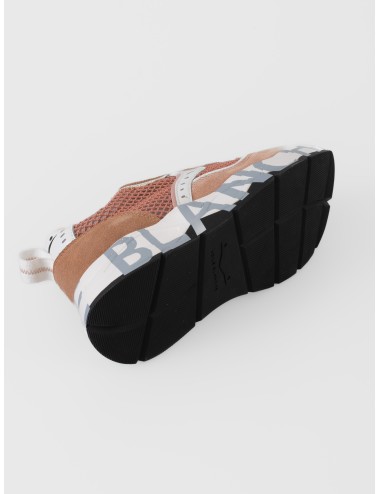 Sneaker rosa Voile Blanche Club105 Mesh con ante siena y suela de doble altura con gráfica lateral