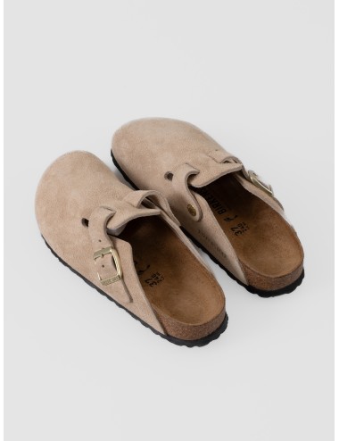 Zueco sandcastle BIRKENSTOCK Boston BS en ante con hebilla metálica y horma estrecha