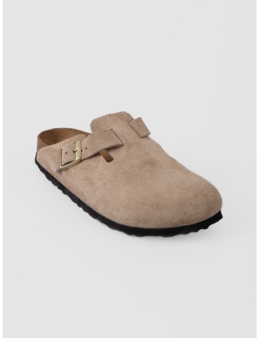 Zueco sandcastle BIRKENSTOCK Boston BS en ante con hebilla metálica y horma estrecha