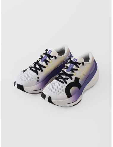 Zapatillas mujer White Juniper On Cloudboom Max con degradado violeta y malla técnica transpirable