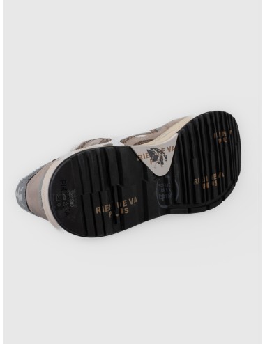 Zapatilla topo Premiata Mick 0.1 var. 8118 con malla técnica, logo blanco y suela con grafismos