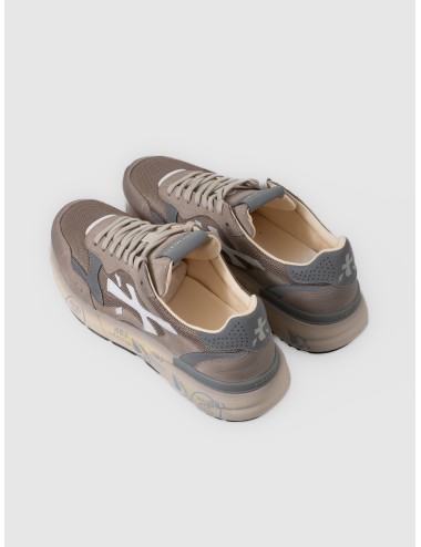 Zapatilla topo Premiata Mick 0.1 var. 8118 con malla técnica, logo blanco y suela con grafismos