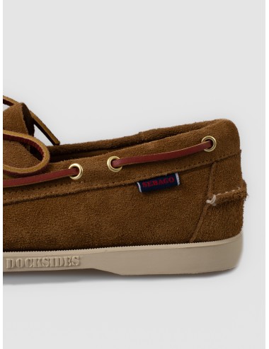 Mocasín náutico curry Sebago Portland Artisan con cordón lateral y suela clara