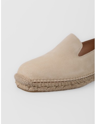 Alpargata cruda Les Héritiers Futadera con acabado afelpado y suela de yute trenzado