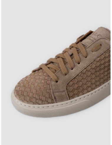 Zapatilla sonia antilope CALCE X2513 de piel trenzada con cordonera tonal y suela off-white