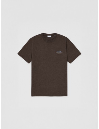 camiseta marrón algodón Les Deux Ben Globe T-Shirt Turkish Coffee Brown gráfico globe estampado espalda