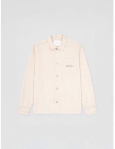 sobrecamisa ivory algodón Les Deux Layton Faience overshirt gráfico cerámica estampado espalda