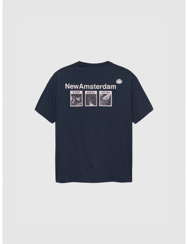 camiseta navy algodón New Amsterdam Surf Association Tee Navy Blazer logo bordado tonal