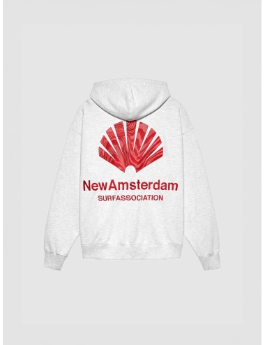 sudadera roja con capucha New Amsterdam Logo Hoodie Poppy Red logotipo estampado