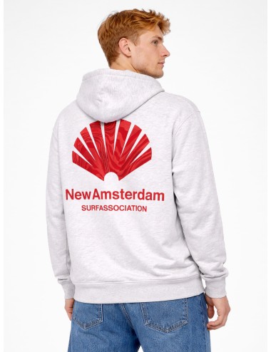 sudadera roja con capucha New Amsterdam Logo Hoodie Poppy Red logotipo estampado