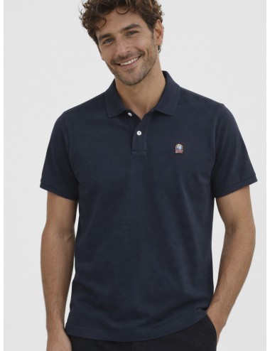 polo azul algodón piqué Parajumpers Wellington True Blue parche logo pecho