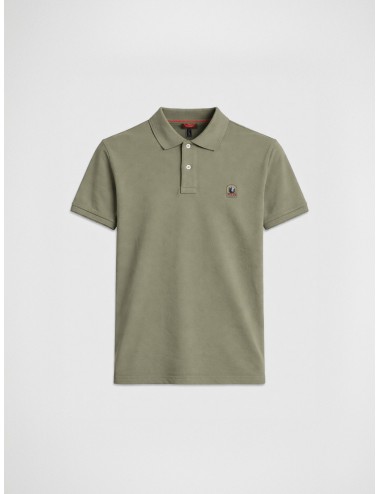 polo verde algodón piqué Parajumpers Wellington Ashen Sage parche logo pecho