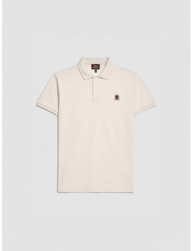polo blanco algodón piqué Parajumpers Wellington parche logo pecho