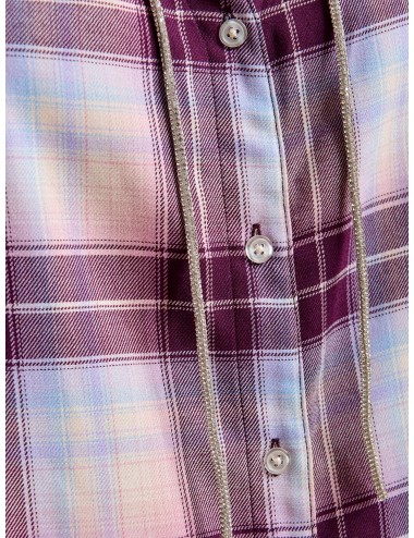 camisa Essentiel Antwerp mujer cuadros mauve rhinestone camisa oversize Essentiel Antwerp Jandrew