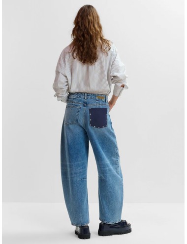 pantalón Essentiel Antwerp mujer denim azul claro wide leg Jubilem Quiet Pool jeans mujer diseño bolsillo contraste