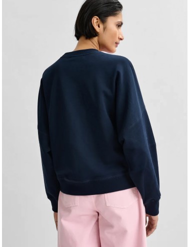 sudadera Essentiel Antwerp mujer Jaga navy con lentejuelas flores rosa