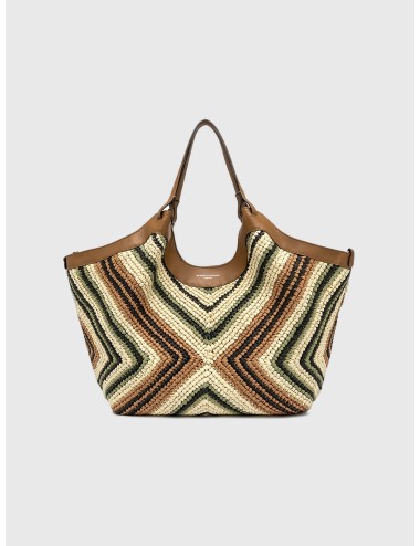 Bolso var. Willow Gianni Chiarini Firenze Dua Diamix trenzado con asas de piel y pouch extraíble.