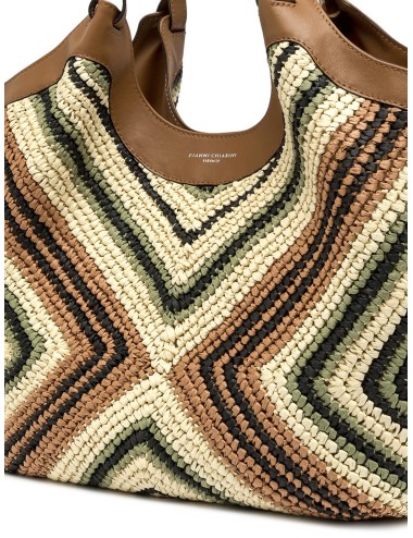 Bolso var. Willow Gianni Chiarini Firenze Dua Diamix trenzado con asas de piel y pouch extraíble.