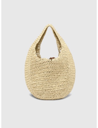 Bolso hobo corda Gianni Chiarini Firenze Neffeli de rafia trenzada con cierre de cordón