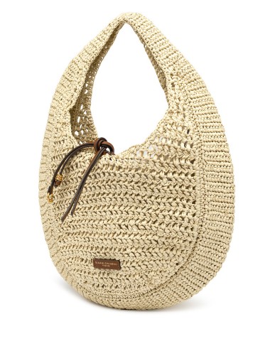 Bolso hobo corda Gianni Chiarini Firenze Neffeli de rafia trenzada con cierre de cordón