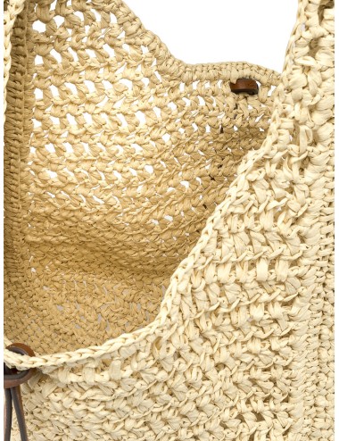 Bolso hobo corda Gianni Chiarini Firenze Neffeli de rafia trenzada con cierre de cordón