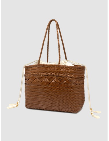 Bolso cuoio Gianni Chiarini Firenze Paloma trenzado con interior textil y asas largas