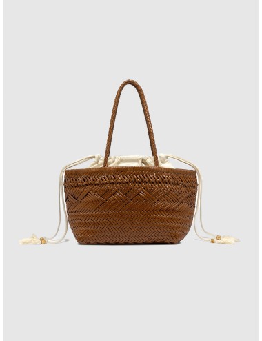 Bolso tote cuoio Gianni Chiarini Firenze Paloma de piel trenzada con bolsa interior y borlas