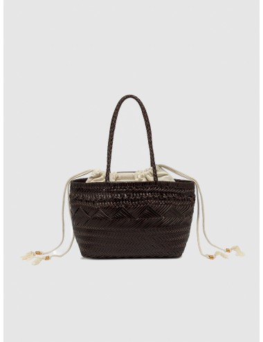 Bolso tote choco Gianni Chiarini Firenze de piel trenzada con bolsa interior fruncida
