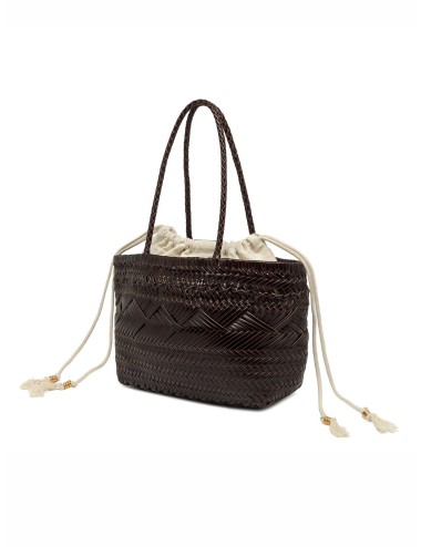 Bolso tote choco Gianni Chiarini Firenze de piel trenzada con bolsa interior fruncida