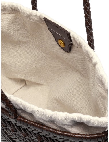 Bolso tote choco Gianni Chiarini Firenze de piel trenzada con bolsa interior fruncida