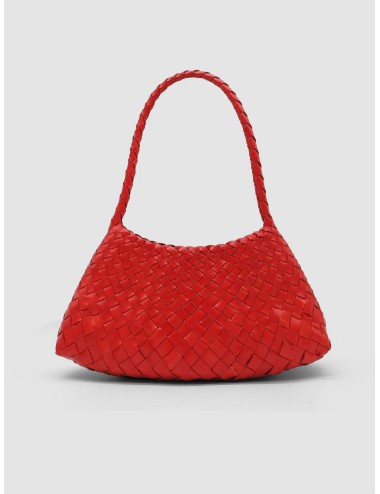 Bolso hombro rojo Dragon Diffusion Rosanna de piel trenzada artesanal