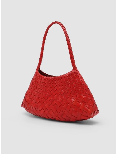 Bolso hombro rojo Dragon Diffusion Rosanna de piel trenzada artesanal
