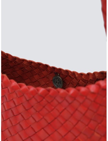 Bolso hombro rojo Dragon Diffusion Rosanna de piel trenzada artesanal