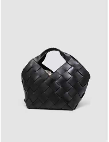 Bolso negro trenzado Dragon Diffusion Botteghe de mano en piel artesanal