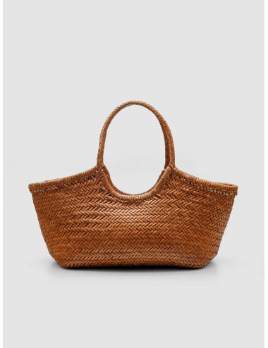 Bolso tote trenzado color tan Dragon Diffusion Nantucket Basket Big de piel artesanal