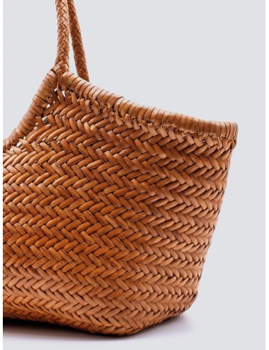 Bolso tote trenzado color tan Dragon Diffusion Nantucket Basket Big de piel artesanal