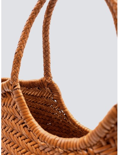 Bolso tote trenzado color tan Dragon Diffusion Nantucket Basket Big de piel artesanal