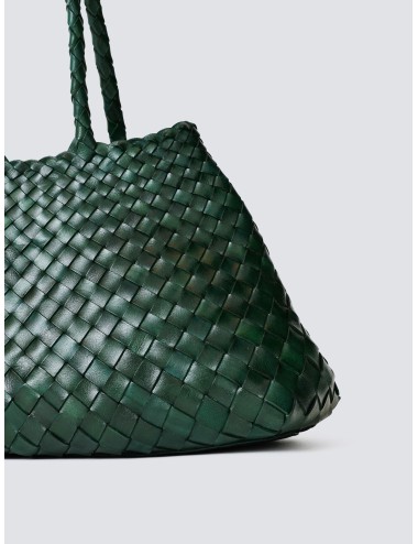 Bolso hombro verde forest Dragon Diffusion Santa Croce Bag Big de piel trenzada artesanal