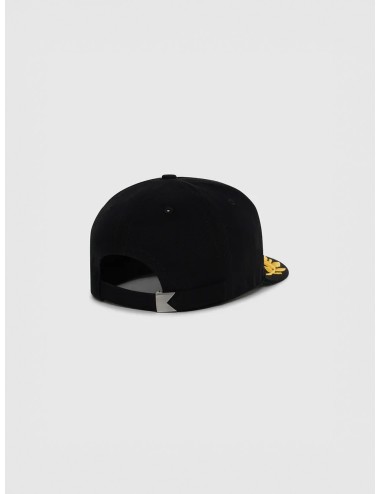 Gorra negra Rhude Regatta Club Hat con bordados Yacht Club y detalle dorado en visera