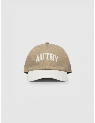 Gorra beige Autry doble color con logo bordado y visera blanca en contraste