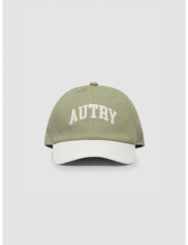 Gorra verde Autry bicolor con logo bordado y visera blanca en contraste