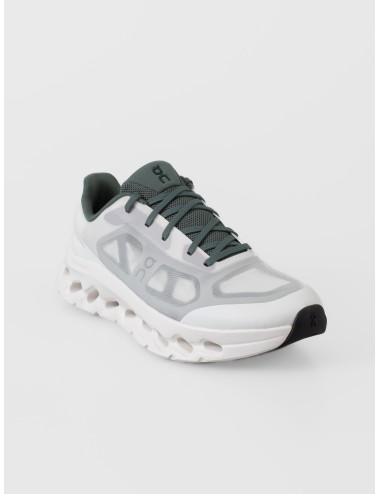 Zapatilla blanca y verde oliva On Cloudtilt Remix con upper translúcido y suela voluminosa