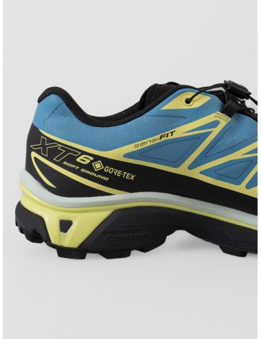 Zapatilla Salomon XT-6 GTX Niagara Sunny Lime Black con ajuste rápido y suela con tacos
