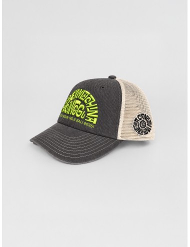 Gorra trucker anthracite Deus Ex Machina Canggu Address con bordado verde y rejilla trasera