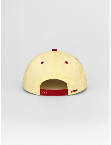 Gorra yellow VISIT Caracas 001 con gráfico frontal en contraste y visera roja brillante